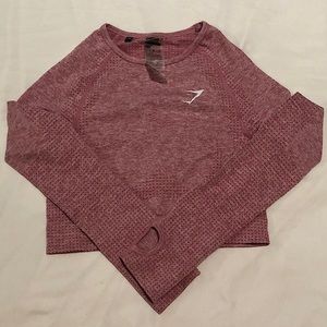 Dusky pink GYMSHARK vital seamless crop top, SMALL